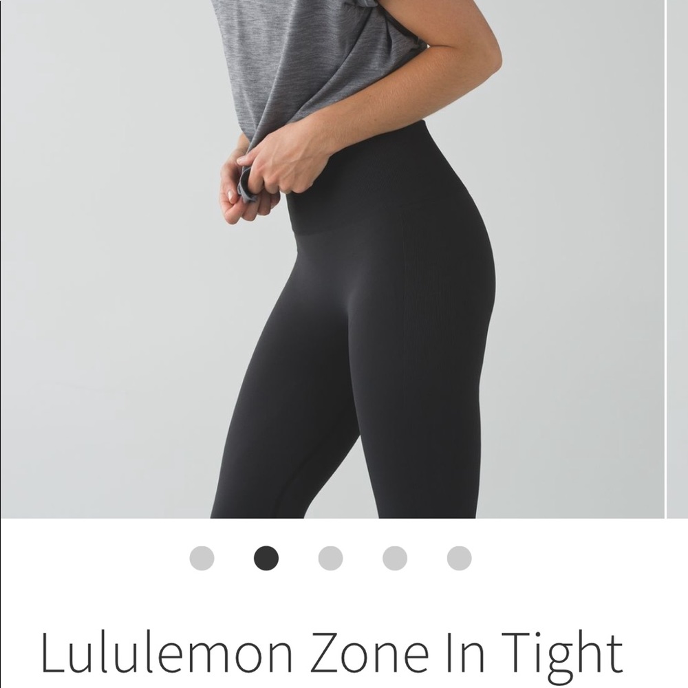 Black Lululemon Zone in Tight Full Length Seamless Compression Leggings size 6